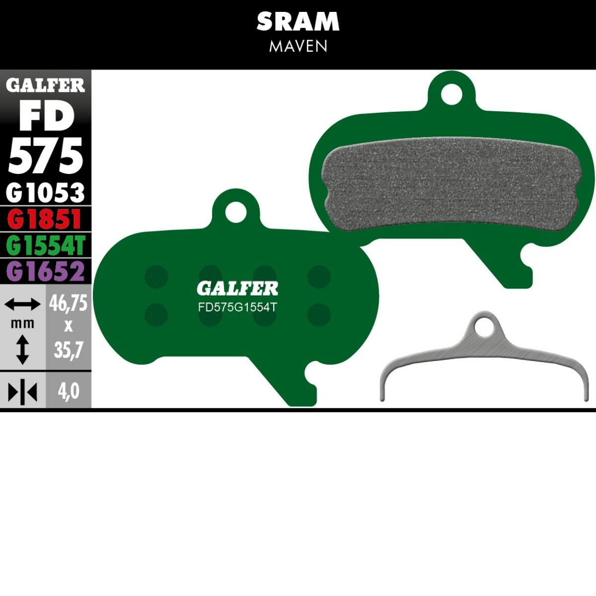 GALFER - BRAKE PADS - SRAM MAVEN