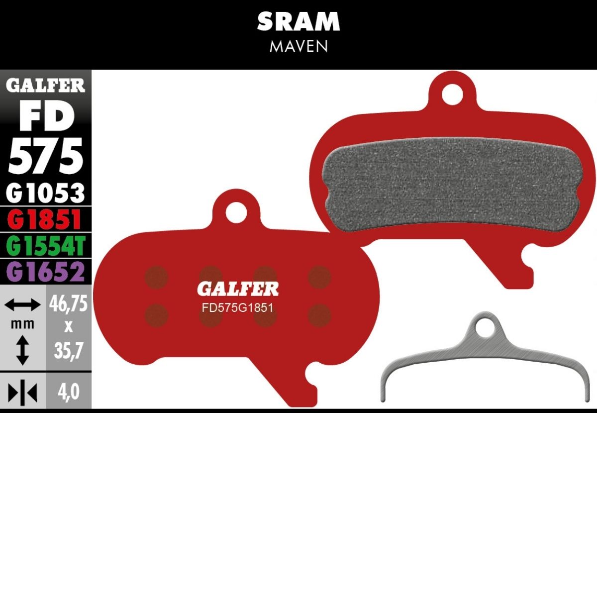 GALFER - BRAKE PADS - SRAM MAVEN