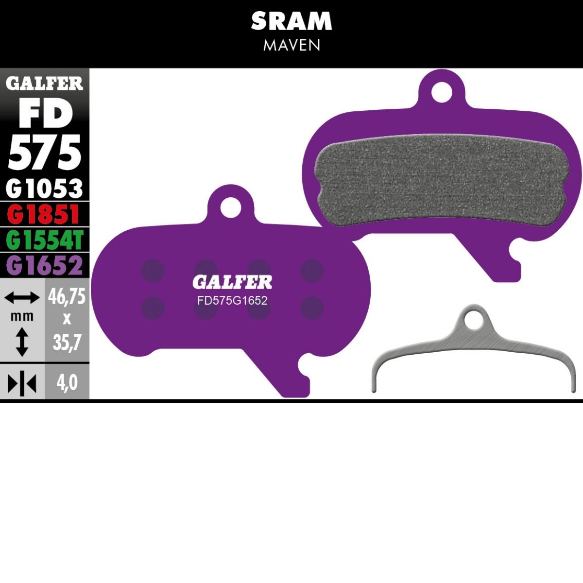GALFER - BRAKE PADS - SRAM MAVEN