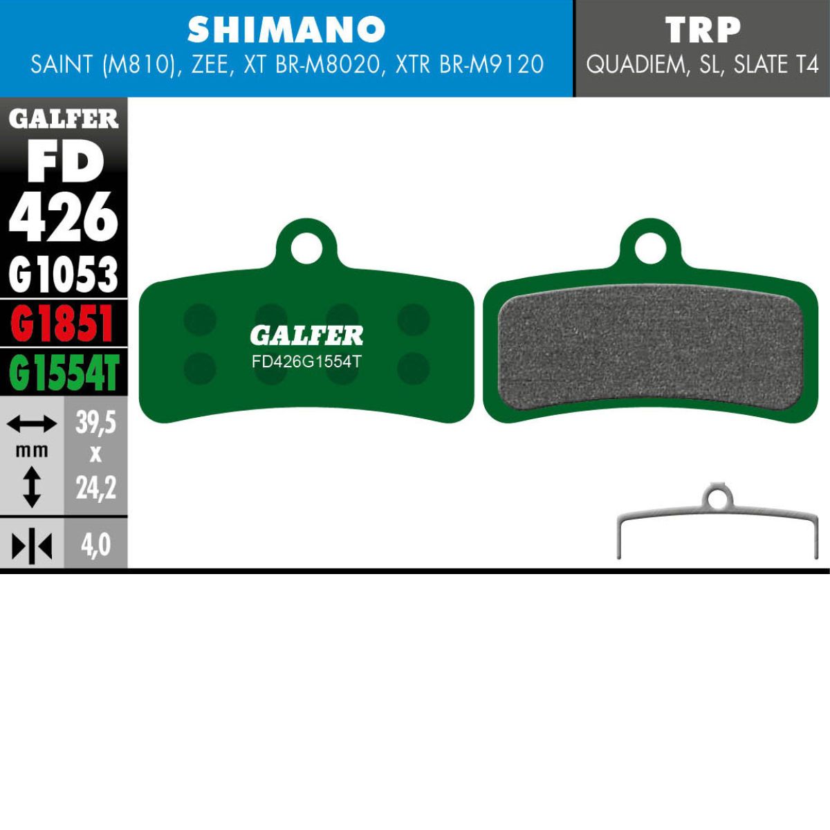 GALFER - BRAKE PADS - SHIMANO FOUR PISTON