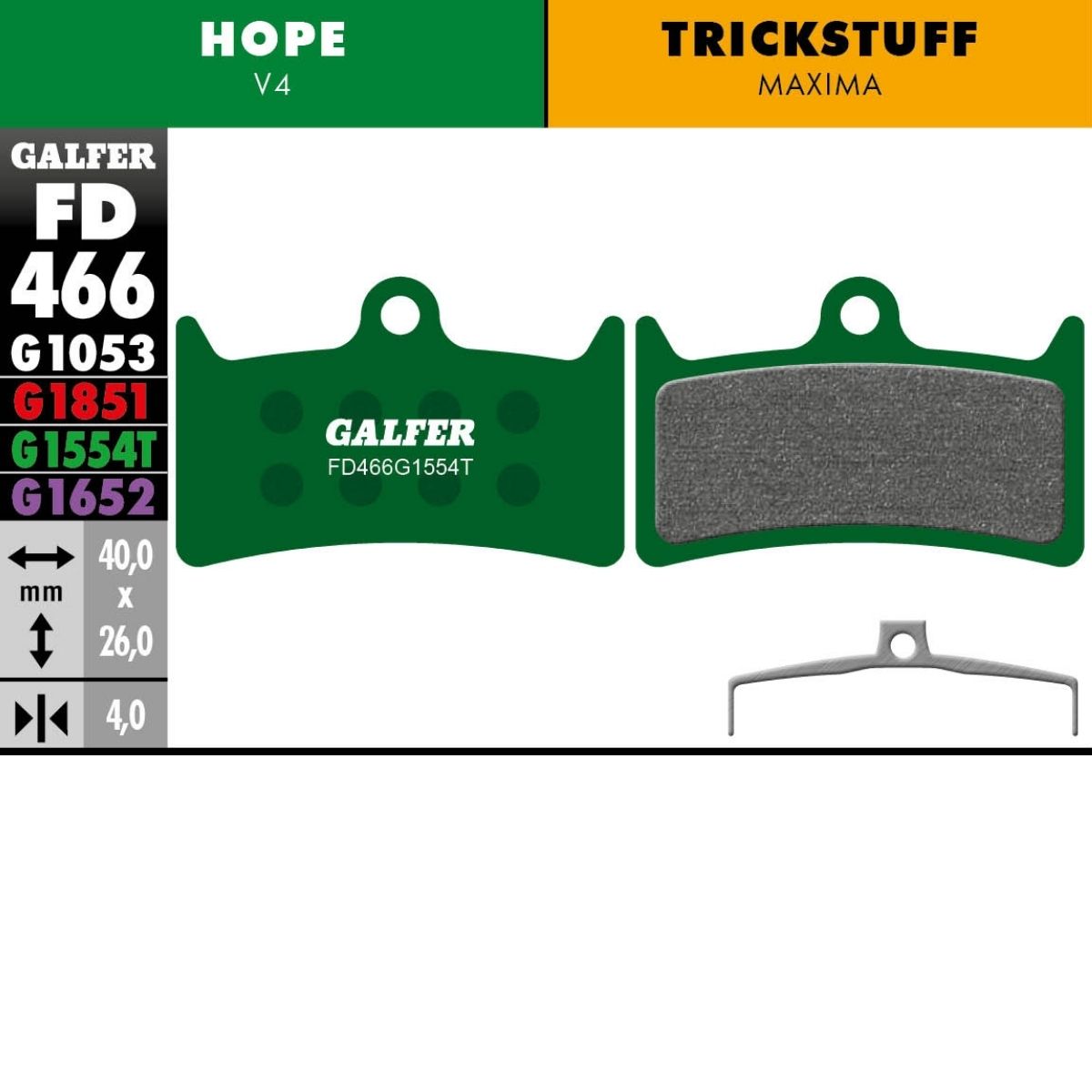 GALFER - BRAKE PADS - HOPE V4
