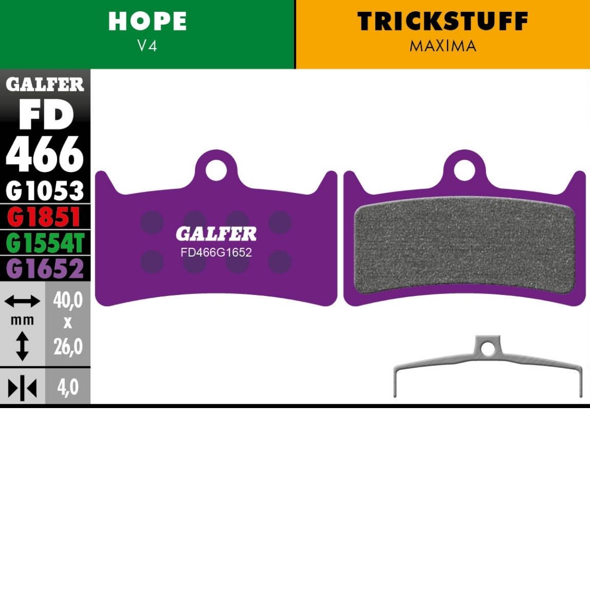 GALFER - BRAKE PADS - HOPE V4