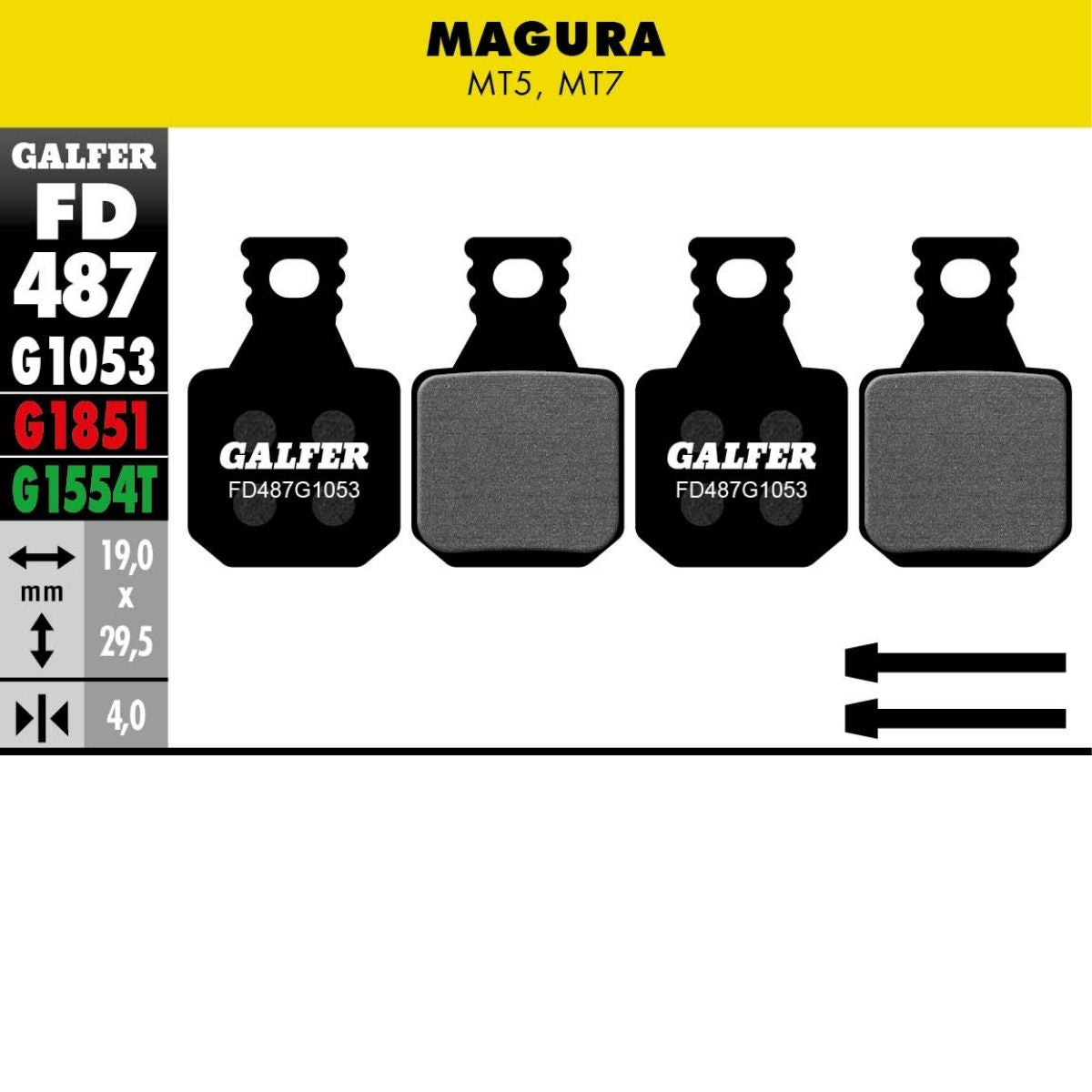 GALFER - BRAKE PADS - MAGURA MARTA MT5 - MT7