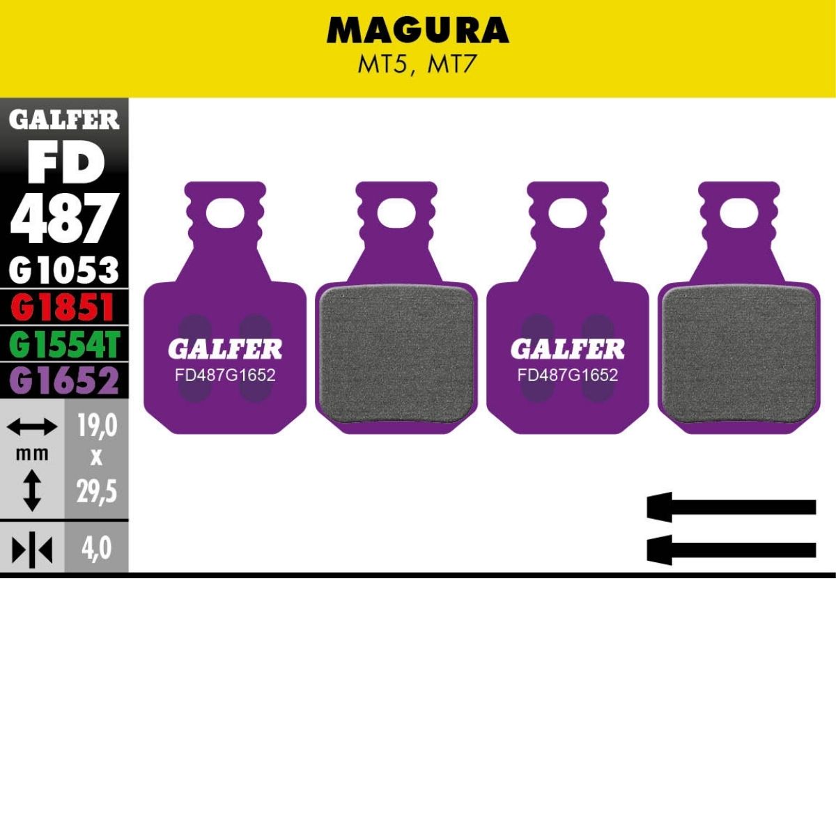 GALFER - BRAKE PADS - MAGURA MARTA MT5 - MT7