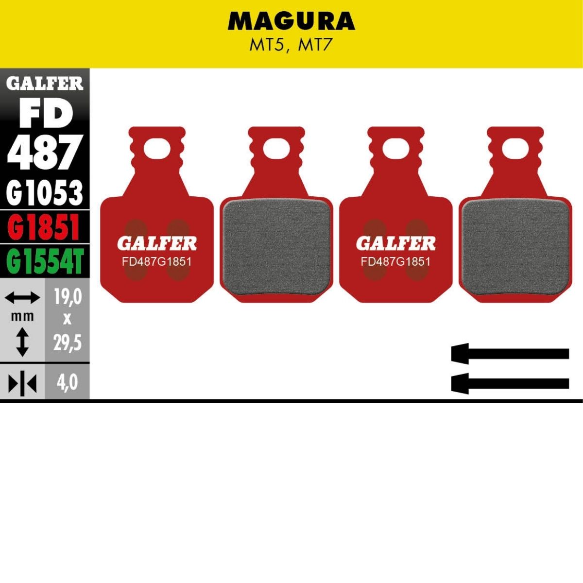 GALFER - BRAKE PADS - MAGURA MARTA MT5 - MT7