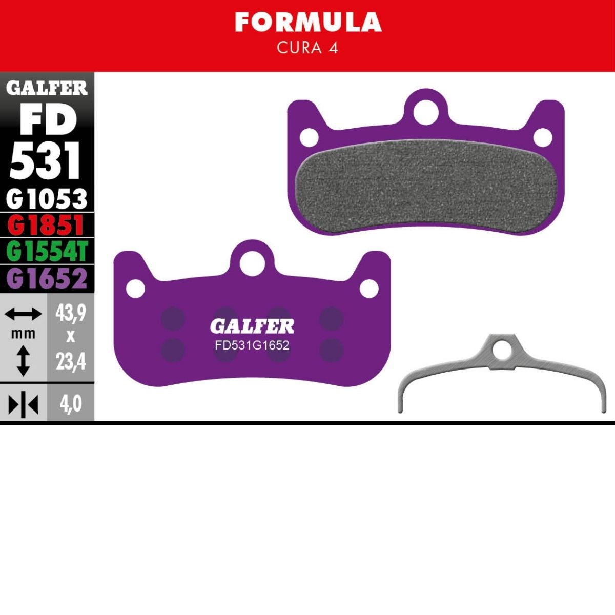 GALFER - BRAKE PADS - FORMULA CURA 4