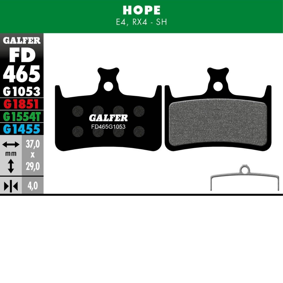 GALFER - BRAKE PADS - HOPE E4