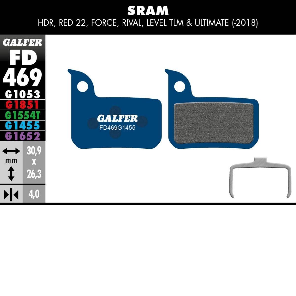 GALFER - BRAKE PADS - SRAM ROAD / LEVEL MONOBLOCK