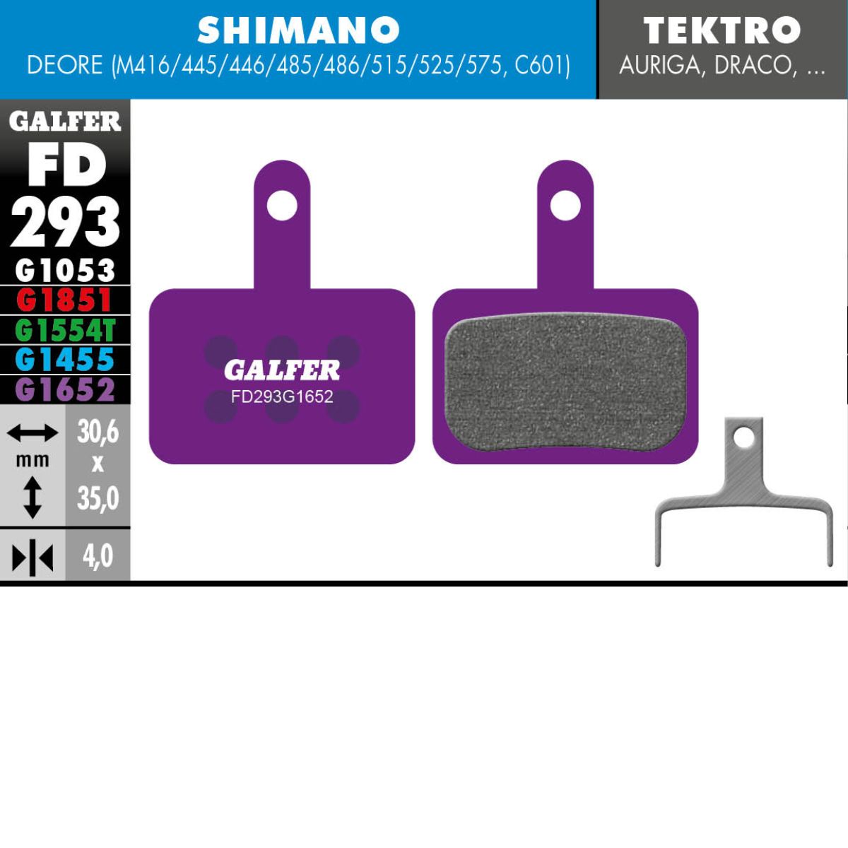GALFER - BRAKE PADS - SHIMANO DEORE