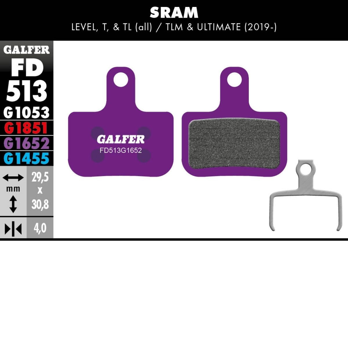GALFER - BRAKE PADS - SRAM LEVEL