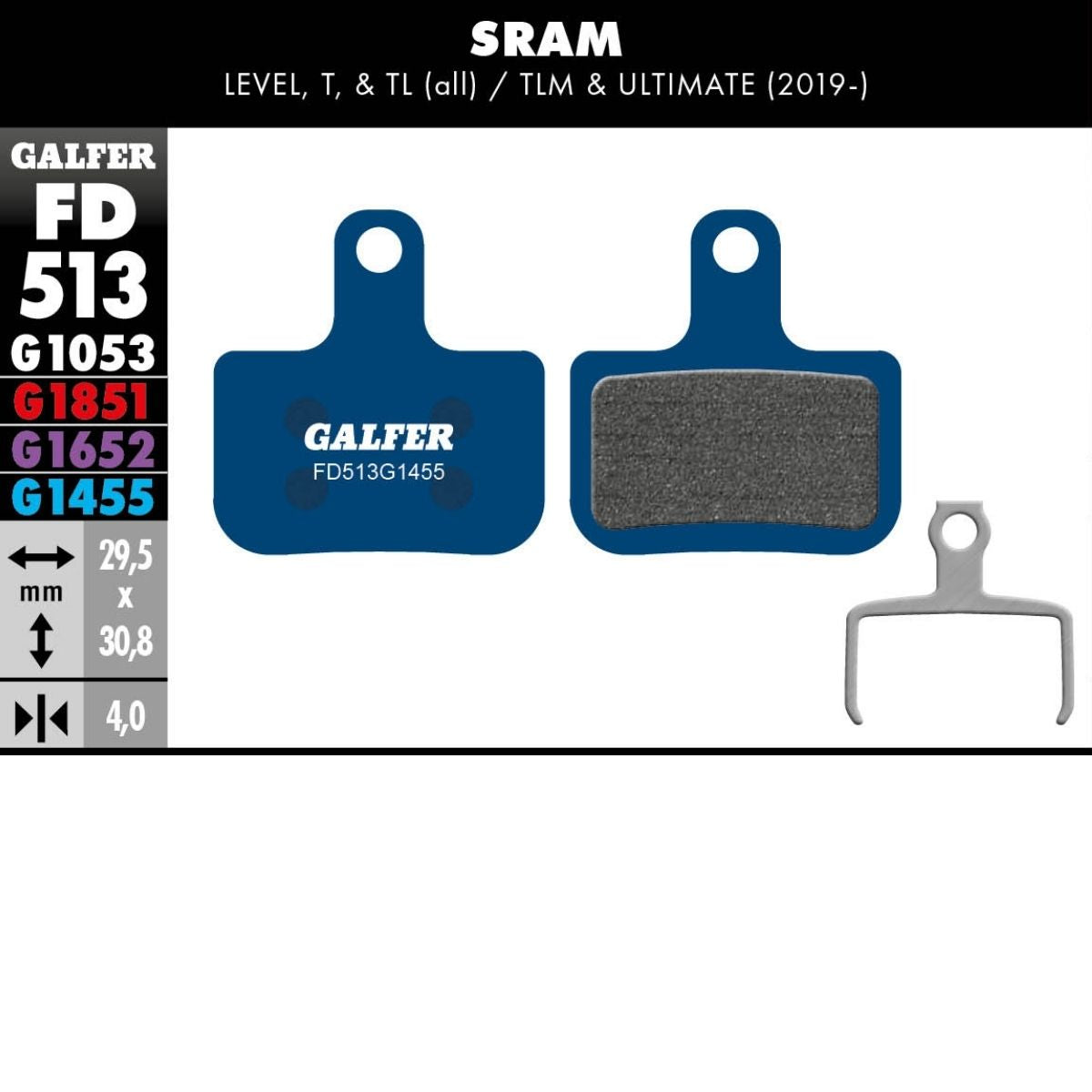 GALFER - BRAKE PADS - SRAM LEVEL