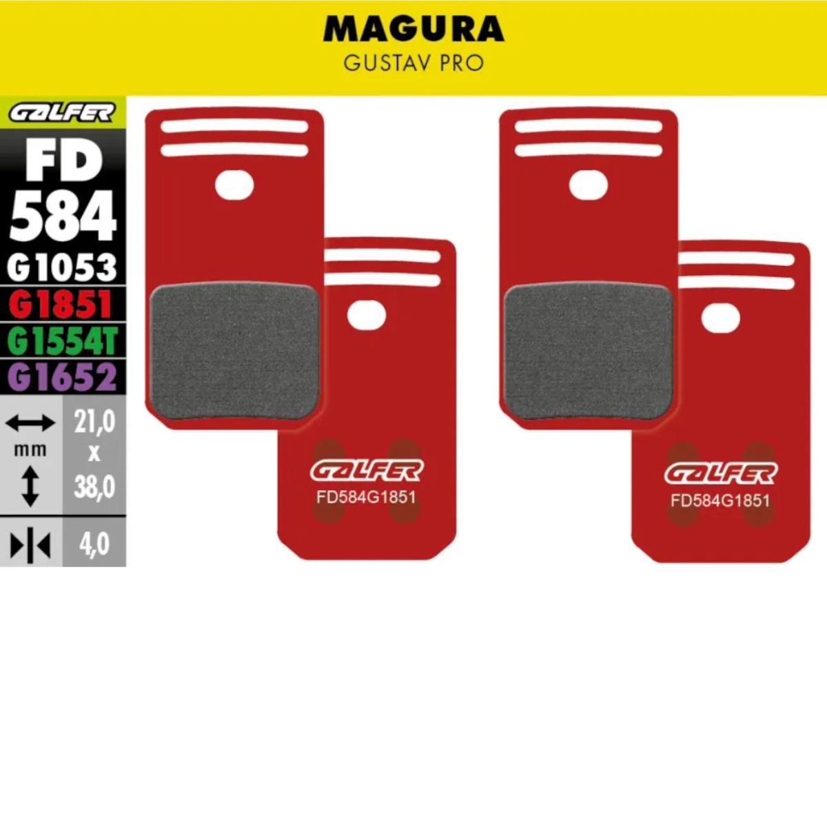 GALFER - BRAKE PADS - MAGURA GUSTAV