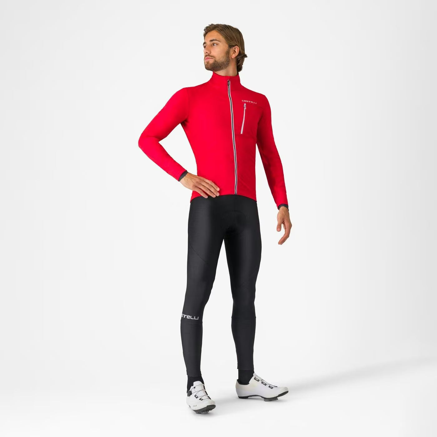 Castelli Go Jacket Men's Red/Silver Gray