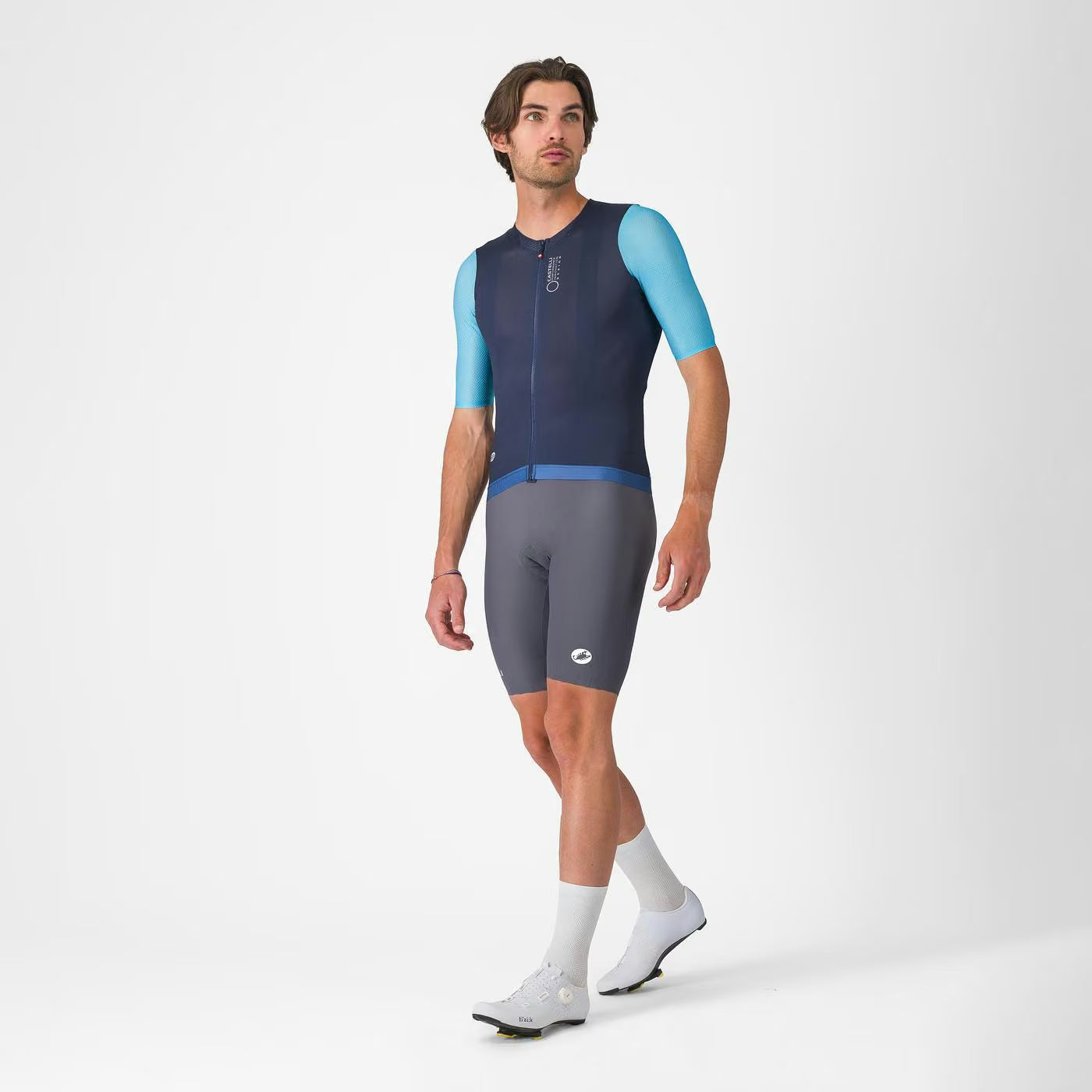 Castelli Corretto Jersey Men's Belgian Blue/Neon Cobalt-Whit